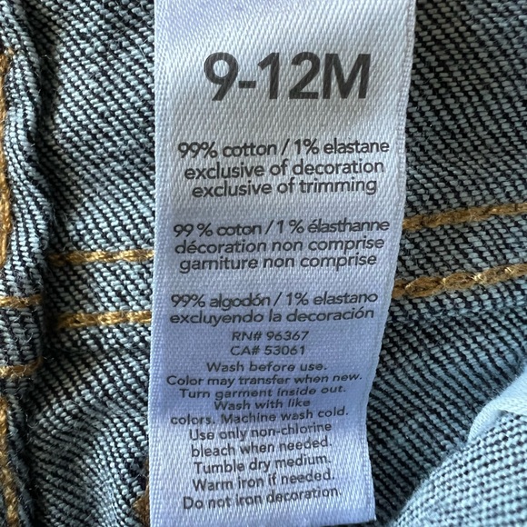 OshKosh B’gosh 9-12 month baby dark blue skinny jeans NWT boy and girl pants - Picture 5 of 7